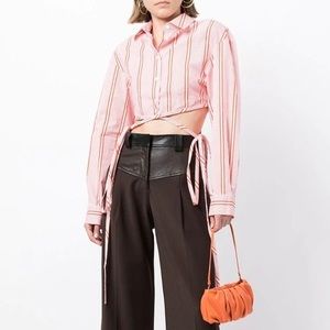 NWT Christopher Esber striped wrap around crop top